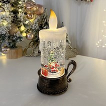 회전 초 크리스마스 워터볼 오르골 LED 조명 스노우볼 캠핑무드등 크리스마스선물 무드등, 산타