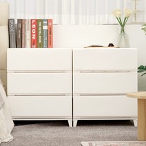 보노 심플리 550 서랍장 3단 와이드형 인테리어수납장, 화이트