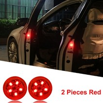 원격 시동 경보기 1/2/4Pcs 문 열림 안전 경고 범용 LED 충돌 방지 램프 마그네틱 센서 스트로브 깜박이 알, 06 2 PCS  Red