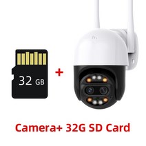 열화상 고성능 4K 8MP PTZ IP 카메라 듀얼 렌 와이파이 8X 줌 야외 보안 보호 2.8mm -12mm 자동 추적 P2P, 03 8MP Add 32G Card_02 미국 플러그