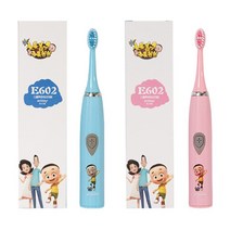 구강칫솔 전동칫솔 교체칫솔 귀여운 어린이 만화 패턴 전동 칫솔 양면 치아 음파 헤드 소프트 교체와 아이들을위한, [01] both