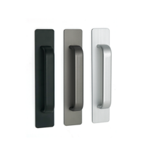 무타공 접착 손잡이 BK GR SV 블랙 그레이 실버 접착식 샤시문 미닫이문 유리문 슬라이딩문, 실버(SV)