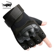 CARTELO 반 손가락 전술 장갑 ST26 블랙, M, ST27 블랙 [하프 핑거]