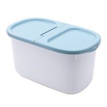 저장 용기 쌀 디스펜서 곡물 시리얼 개 빈 상자 뚜껑 밀가루 주방 조리대 냉장고 과일 대형 애완 동물, 01 Blue