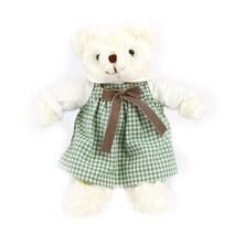 그린 체크원피스 테디베어 소형 27cm 화이트 곰인형 93320EA, 본상품선택