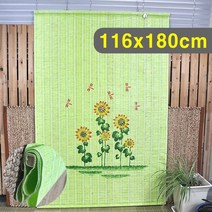 커튼대용 그린해바라기 자동 그림문발 116x180cm 대형현관문발추천
