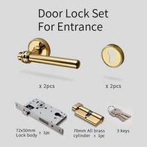 터닝도어 히든 도어 유리 캠핑카 yonfia 8031 ​​골동품 전통 pvd gold home room door handle for interior 도어 잠금 세트 침실, 도어록 입구, 72mm, 50mm