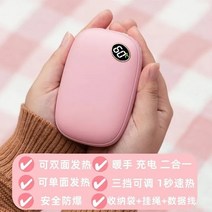 미니 토스터 귀여운 휴대용 핸드 워머 USB 충전식 이중 목적, [01] rose powder, [01] 20000mA