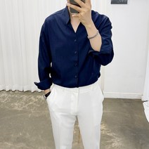 아도르클래식 시그널 린넨 헨리넥 트임 남방 카라 셔츠