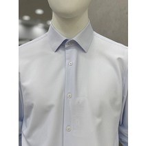 트루젠 남자 4계절 다림질이 필요없는 논아이론 S블루 스트라이프 긴팔 캐주얼 드레시 정장 와이셔츠