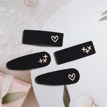 1+1 블랙 사각 하트 큐빅 별 똑딱이핀
