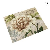 쉐비 소품 빈티지 플라워 리넨 테이블 장식 플레이스 매트 커피 컵 받침 패드, 12+42x32cm