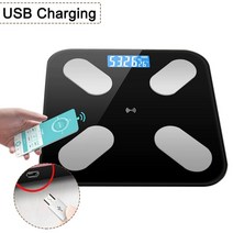 체지방 디지털 USB 충전식 무게추 스마트폰 체중계 욕실, 기본, T04-Black-B USB