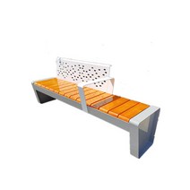 스테인레스 부식방지 조경 옥외용 광장 평상 벤치, 팔걸이 스테인리스 스틸 등받이