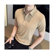 남성 여름 옷깃 셔츠 반팔 탑스 비즈니스 캐주얼 의류 4XL 남성용