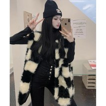 체스 무늬 힙 빈티지 조끼 점퍼 두꺼운 패딩 모던 시크 20 30 대 추천 쇼핑몰 털 트위드 조끼