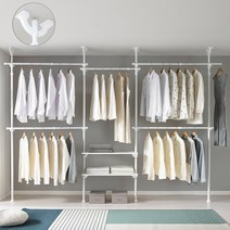 국민튼튼 이지온행거 7단 드레스룸 시스템 원목선반 집꾸미기 EO-407M 행거