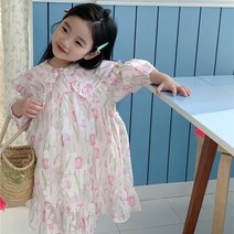 [아꾸꼬] 아동 여아튤립쉬폰원피스
