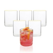 홈카페 Bestra 골드라인 내열유리컵 머그컵, 슬림 420ml×6개