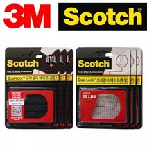 3M 듀얼락 초강력 찍찍이 테이프 6쌍, 검정3포장6쌍