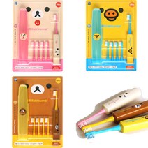 우리아이 캐릭터 전동칫솔+케이스+칫솔모 4p 리락쿠마, 핑크, 리락쿠마 전동칫솔세트
