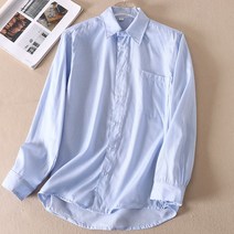 결혼식흰블라우스 증명사진블라우스 여자면접복장 봄 가을 심플 슬림 순면 셔츠