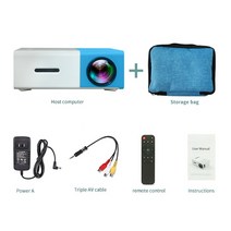 빔프로젝터 미니 가정용 단초점 Lejiada yg300 pro led protable 800 루멘 지원 1080p 풀 hd 재생 hdmi 호환 usb 홈 시어터 영화 프로젝터, 블루 프로와 가방, 오 플러그
