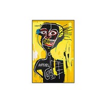 Jean-Michel Basquiat 장 미쉘 바스키아 작품 / 호텔 카페 거실에 걸면 좋은 캔버스 그림액자 02, 화이트