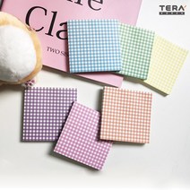 체크무늬 떡메모지 떡메 필기 다꾸 메모장, 퍼플