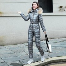 정장점프수트 점프수트 원피스정장 여성슬랙스 스키복 후드 파카 점프수트 원피스 여성용 지퍼 오버올 겨울