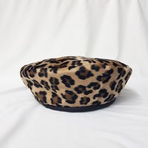 블랙크러쉬 레오파드 호피 퍼 베레모