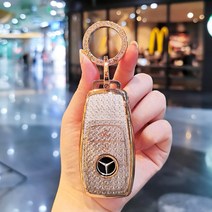 열쇠지갑 메르세데스 벤츠 키 커버 쉘 레이디스 버클 글라 백, G.A형 크리스탈 화이트  골드 스타 다이아몬드 버클