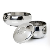 퀸센스 스텐레스 이중 옥식기(3pcs) /주방식기 제기 제사그릇, 단품, 3개