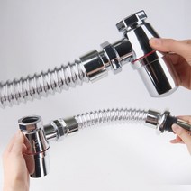 와이넷 세면대 자동 폽업 분리형 물마개 와이드오픈, 3.플렉시블벽트랩, 1개