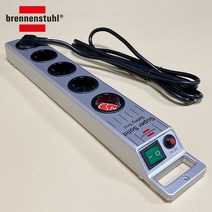 독일제 브레넨스툴 수퍼솔리드 멀티 콘센트 고용량 고강도 과부하차단 서지 보호 안전 접지 콘센트, 브레넨스툴 슈퍼 솔리드 멀티탭 5구, 실버_BSS-5SV+사은품 케이블타이 3ea