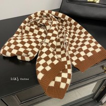 꽃소담 scarf ZYZC7430 일본계 고급감 멋쟁이 feel 흑백 바둑판 좁은 스카프 여자 겨울 바둑판 격자 격자 작은 목도리