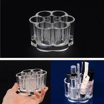 문구꽂이 볼펜꽂이 도장정리 7구 꽃모양 투명 펜꽂이