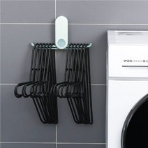 접이식 옷걸이 보관 정리대 2열보관 거치대, 블루, 1개