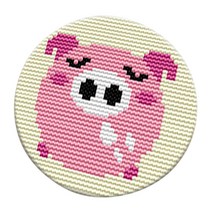 만화 깔개 키트 DIY 쿠션 카펫 자수 패키지, 설명, 돼지