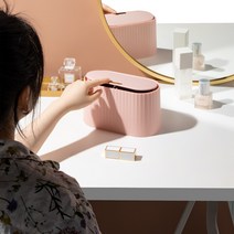 원터치 미니 휴지통 2L 인테리어 주방 화장대 자동 욕실 화장실 쓰레기통, 화이트