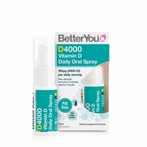 베터유 영국 BetterYou D4000 Vitamin D 비타민D 4000 데일리 구강 스프레이 페퍼민트맛 15ml, 2개