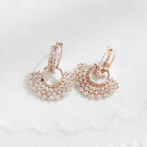 제이로사 14k 반달엔틱 큐빅 금침귀걸이