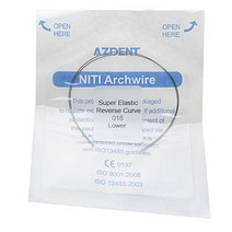 오다리교정깔창 AZDENT-치과 교정용 슈퍼 탄성 리버스 커브 라운드 아치 와이어 NITI 합금 Archwire 상단 하단 2 개/팩, [10] 1 Pack 018 Lower