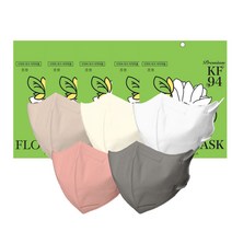 KF94 마스크 새부리형 플로라 컬러마스크 100매, 5매입, 20개, 컬러혼합5종(중형)