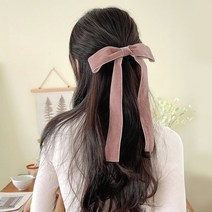 기타 바보사랑[유니블리]벨벳 리본 꼬리 머리끈 짱짱한 명품 골프 여자 올림 헤어끈