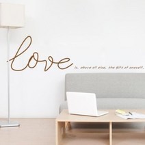 ph290-러브영문캘리그래픽스티커, 초코릿브라운