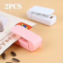 과자봉지 비닐 PVC필름 접착기 실링기 가정용 업소용 밀봉기 휴대용 가방 히트 실러 플라스틱 패키지 보관 가방 클립 미니 씰링 기계 핸디 스티커 씰 식품 스낵 주방 가제트, 2개 흰색