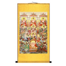 사찰그림 석가모니 벽걸이 무속용품 탱화 지장보살 선녀 두루마리 관세음보살 옥황상제 아미타불 대형, E타입, 노란색, 95x180