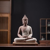 향 받침대 인센스 피우기 향꽂이 스틱홀더 인센스콘 백단향, 석가모니 그레이(모래토기)+나무받침대