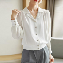 23 S/S 플리츠 쉬폰 블라우스 v145857